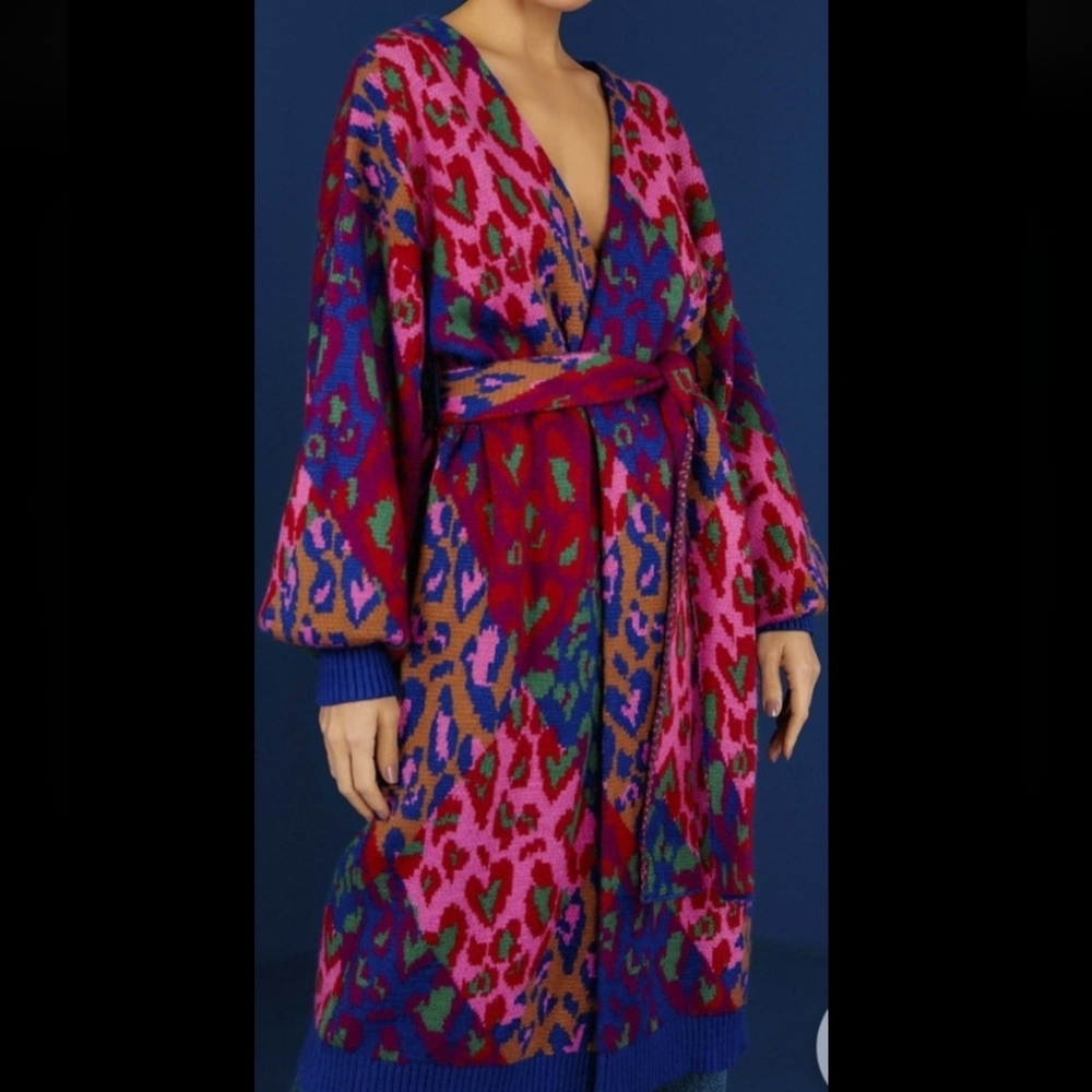 Farm Rio Belted Midi Cardigan